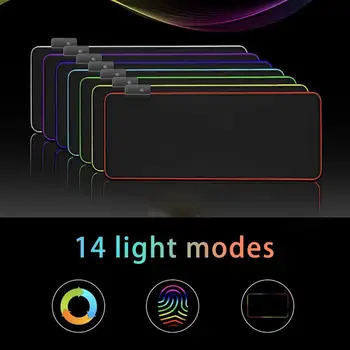 Нов супер голям RGB E-спорт Светлинен подложка за мишка Fancai Led Amazon Office Game Светлинна подложка за мишка за компютър Настолна мишка