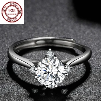 Нов творчески дизайн Moissanite Light Luxury Couple Diamond Ring S925 Сребърни платинени сватбени годежни бижута за жени