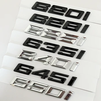 Нов шрифт цифри писма 630i 635i 640i 645i 650i Топ ABS емблема за BMW 6 серия кола багажника табелка лого стикер черен хром