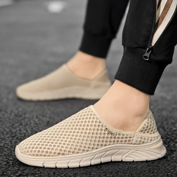 Нова 2023 Мъжка мода Air Mesh удобни ежедневни обувки Баща мокасини Мъжки спортни обувки за ходене Zapatillas Hombre