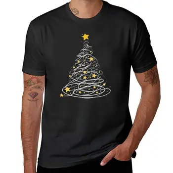Нова златна коледна елха Pen Art Stars Сладък Коледа любовник подарък тениска аниме дрехи ново издание т риза извънгабаритни т риза мъже