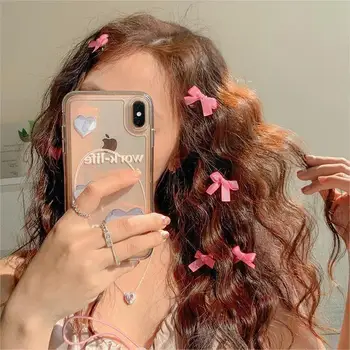 Нова изящна OL коса украшение лък момиче роза розов сладък взрив клипове ins бонбони цвят