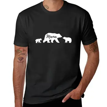 Нова мама мечка с 2 малки тениска аниме извънгабаритни тениска персонализирани тениски животински печат риза за момчета мъже графични тениски