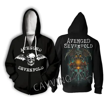 Нова мода 3D печат Avenged Sevenfold Rock Zipper Hoodies Zip Up Hooded Sweatshirts Harajuku Hoodies Hip Hop Sweatshirts