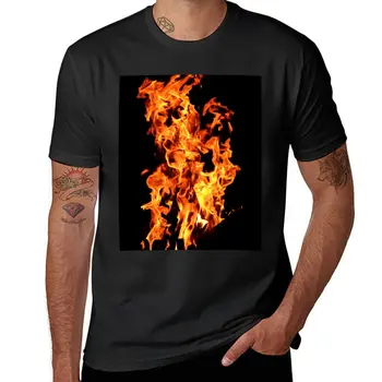 Нова снимка в близък план на огнена тениска тежка категория тениски пот риза хипи дрехи мъжки бели тениски