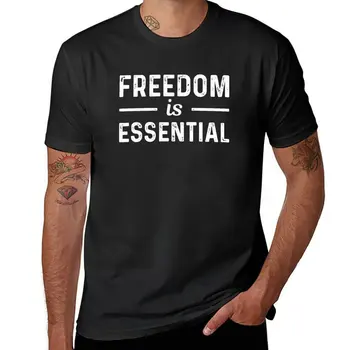 Новата свобода е от съществено значение, отворете отново калифорнийската тениска Корейска мода плюс размер върхове Мъжки тениски