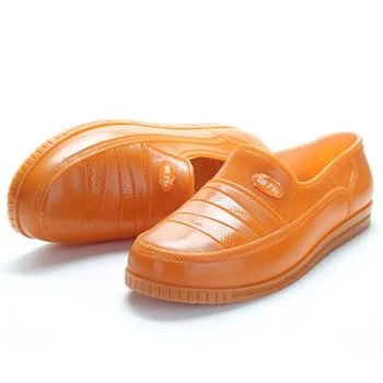 Нови ботуши за дъжд Мъжки късо-тръбни пластмасови водни ботуши, дебели подметки ниско нарязани слитък гумени обувки