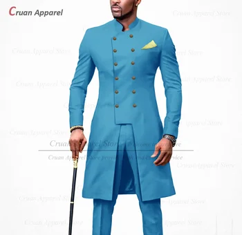 Нови костюми мъже тънък годни африкански бизнес сватба смокинги за мъже по поръчка мода двуреден нетактичност панталони 2 части комплект