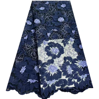 Нови триизмерни бродирани цветя водоразтворими пълна бродерия дантела, африкански висок клас мода cheongsam рокля рокля fab