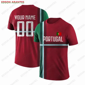 Номер на име по избор Мъже Жени 3D спортна тениска Португалия флаг Джърси тройници персонализирани унисекс дрехи възрастни деца отбор фенове подарък върховете