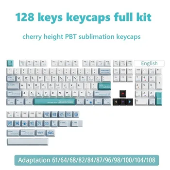 Оригинален 128 PBT клавиши Механична клавиатура Персонализирана тема Keycap Cherry Dye сублимация 104/87/61 клавиши Механична клавиатура
