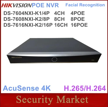 Оригинален Hikvision 4/8/16-ch PoE 1U K Серия AcuSense 4K NVR DS-7604NXI-K1/4P DS-7608NXI-K2/8P DS-7616NXI-K2/16P