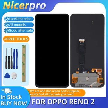 Оригинален LCD екран с дигитайзер Пълен монтаж за OPPO Reno 2 сензорен екран резервни части за телефон