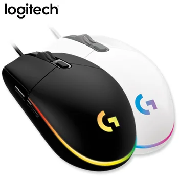 оригинален Logitech G102 LIGHTSYNC/PRODIGY геймърска мишка оптична 8000DPI 16.8M цвят персонализиране 6 бутона кабелен бял черен