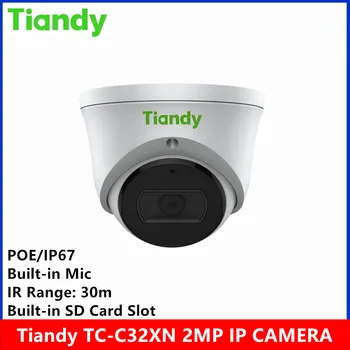 оригинална марка Tiandy TC-C32XN 2MP IR30 метър IP67 POE Поддръжка на tripwire и периметърна функция Вградена IP камера с купол на микрофона