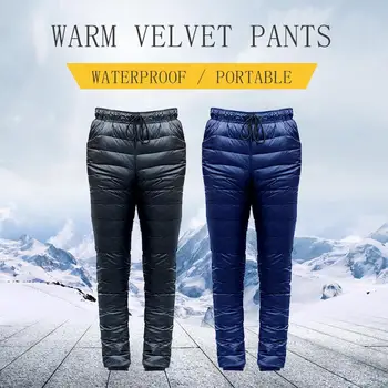 Открит ветроустойчив шнур надолу панталони топли панталони къмпинг ски удебелени катерене преносими външни елементи