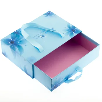 Отпечатана цветна висококачествена плъзгаща се чекмедже крафт шоколадова кутия за опаковане на подаръци, UV защитена печатна гурме подаръчна кутия ---DH10175