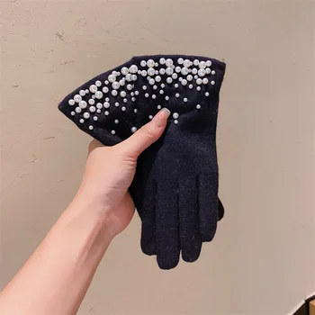 Перли мъниста топло дебело руно кашмир зимни ръкавици жени