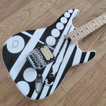 Персонализиран магазин Стандартна черно-бяла точка електрическа китара, кленов врат