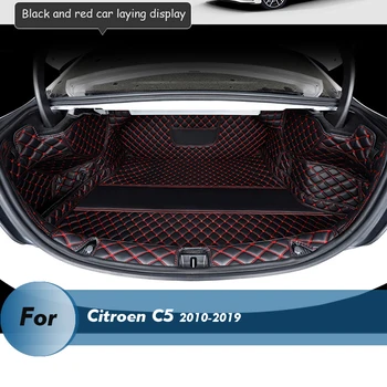 Персонализирана качествена кожена стелка за багажник за Citroen C5 2010-2019 Задна багажника Етаж Мат Тава Килим Кал