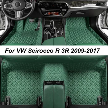 Персонализирани луксозни стелки за VW Scirocco R 3R 2009-2017 БЕЗ бръчки Автомобилни постелки Аксесоари Интериорни резервни части Пълен комплект