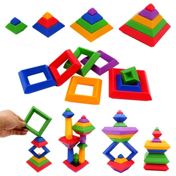 Пирамидални диамантени блокове Детски играчки Ромб Строителни блокове Комплект 3D космическа строителна игра Обучение на въображението Образователни играчки