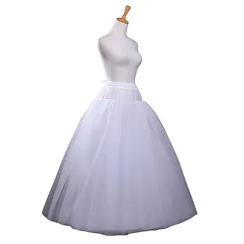 Плюс размер фусти за жени етаж дължина кринолин обръч дълго underskirt подпухнали пола за сватбена рокля топка рокля