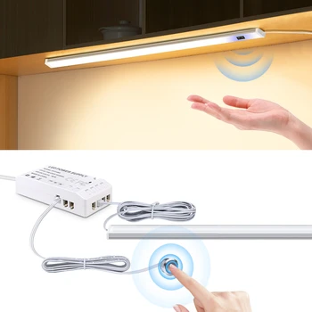  под кабинета Led Light сензор за движение с превключвател за ръчно почистване, сензор за докосване на светлинния шкаф Бар светлина Led кухня под мебели
