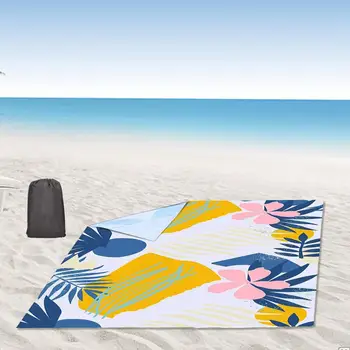 Полезна къмпинг мат Лесна за почистване пясъчна плажна подложка Стилна водоустойчива външна екстра голяма бързосъхнеща плажна одеяло