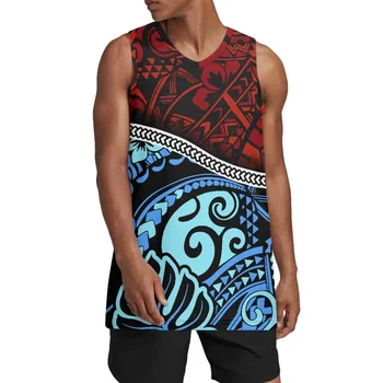 Полинезийски племенни самоански тотем татуировка Самоа отпечатва BadBoy хип-хоп дрехи за парти мъже баскетбол Джърси бързо сух полиестер