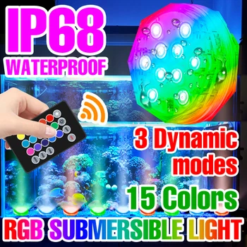 потопяема светлина LED нощна лампа за осветление на плувен басейн LED градински аквариум RGB цвят подводна крушка IP68 водоустойчива декорация