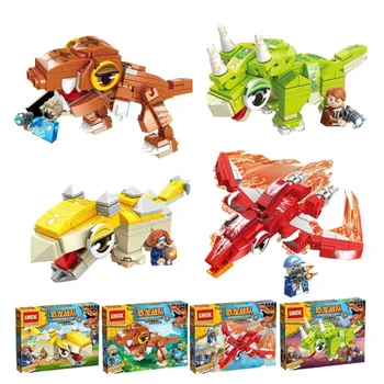 Праисторическа планета тухла Джурасик епоха динозавър съвместим Legodinosaur играчка сграда блок тухла деца играчки момче подаръци