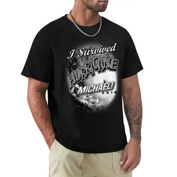 Преживях урагана Майкъл Ризи тениска аниме дрехи летни дрехи за момче извънгабаритни тениски за мъже