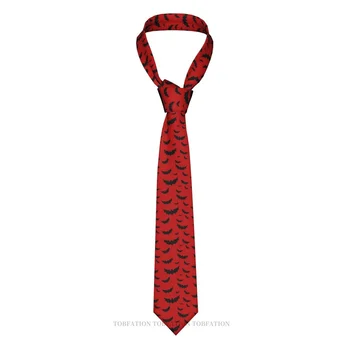 Прилепи в кърваво червено печат връзки прилепи случайни унисекс вратовръзка риза декорация тесен райе тънък Cravat