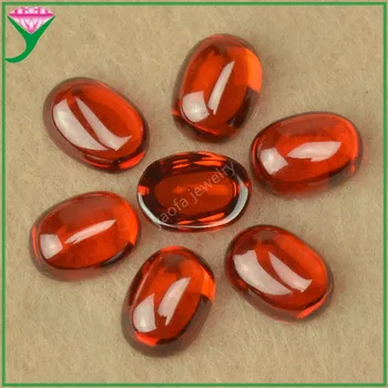 продажба 3 * 5 ~ 18 * 25 мм оранжев червен цвят кубичен цирконий камък овална нарязани кабошон плоско дъно хлабав синтетични CZ скъпоценни камъни мъниста за бижута