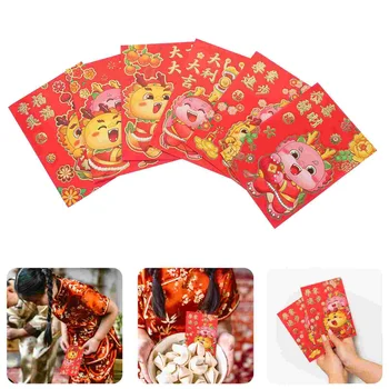 Пролетен фестивал Торбички за пари Чанти за късметлийски пари Новогодишно парти Червени пакети Анимационни пакети Китайски драконов плик ХонгБао