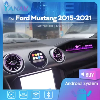 Пътнически дисплей екран ко-пилот светлина За Ford Mustang 2015-2021 Mutimedia Цифров клъстер LCD табло за измерване на скоростта