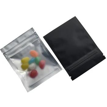 разнообразни размери матови прозрачни/черни/черни чанти за заключване с цип 100pcs PE пластмасови плоски Ziplock пакет чанта