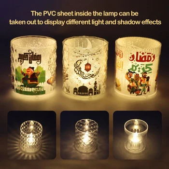 Рамадан нощна светлина Ейд Мубарак Led светлина свещ 2023 Мубарак светлина декор за фестивал ислямски мюсюлмански Карим декорация на дома