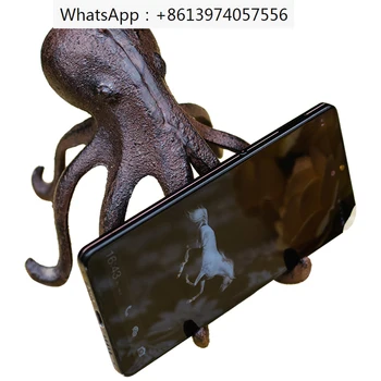 Реколта чугун летящи прасе октопод орнаменти творчески мобилен телефон титуляр декорация дисплей стойка ковано желязо занаяти