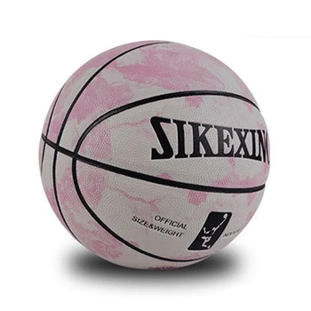Розов бял тренд баскетбол младежки баскетбол размер 7 за вътрешен открит подскачащ каучук баскетбол за деца момичета момчета