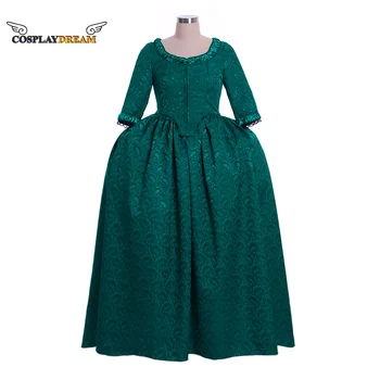 Рококо стил зелена рокля средновековна викторианска кралица Елизабет ренесанс бална рокля рокля косплей костюм Хелоуин карнавал парти