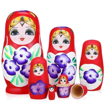Руски кукли Руски играчки за подреждане Играчки за гнездене Декорация на дома Парти Благоприятства Руски рисувани кукли