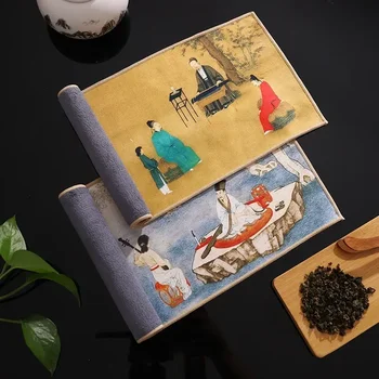 Салфетки модел абсорбираща кърпа кърпа церемония плюшени боядисани вода елен кожа имитация чай парцал удебелени цвете китайски