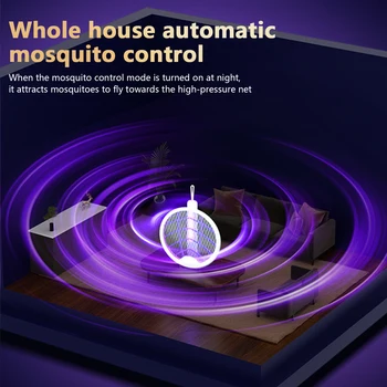 Сгъваем комар електрически шок Handheld 1000mAh комари муха капан Swatter USB Type-C зареждане контрол на вредителите за дома спалня