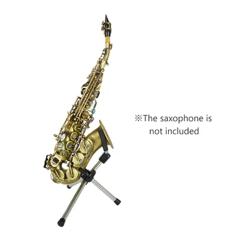 Сгъваема сопран саксофонна стойка Преносим саксофон метален държач за стойка за под с чанта за носене Woodwind Aeccessaries