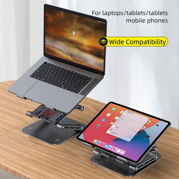 Сгъваема стойка за лаптоп Алуминиев регулируем държач за лаптоп Преносим лаптоп таблет стойка охлаждане подкрепа за MacBook Air Pro ipad