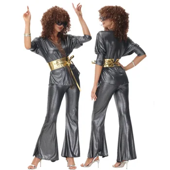 Секси дама ретро 60-те 70-те години рок дискотека хипи костюм рок дискотека костюми косплей карнавал Хелоуин фантазия парти обличане