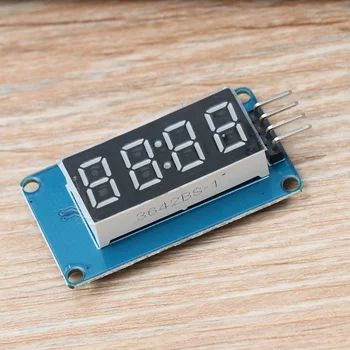 Сериен LCD модул Дисплей Сериен интерфейсен адаптерен модул Син подсветка LCD модул за смяна на часовник 