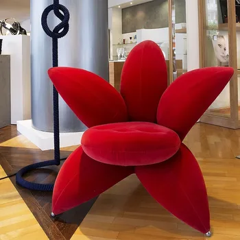 Скандинавски стил дизайнер модерен творчески роза червена лилия форма отдих стол